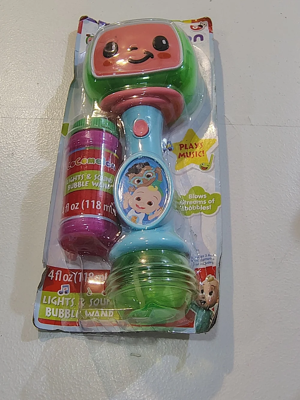 CoComelon Light-Up Bubble Wand with Music - Pink & Green